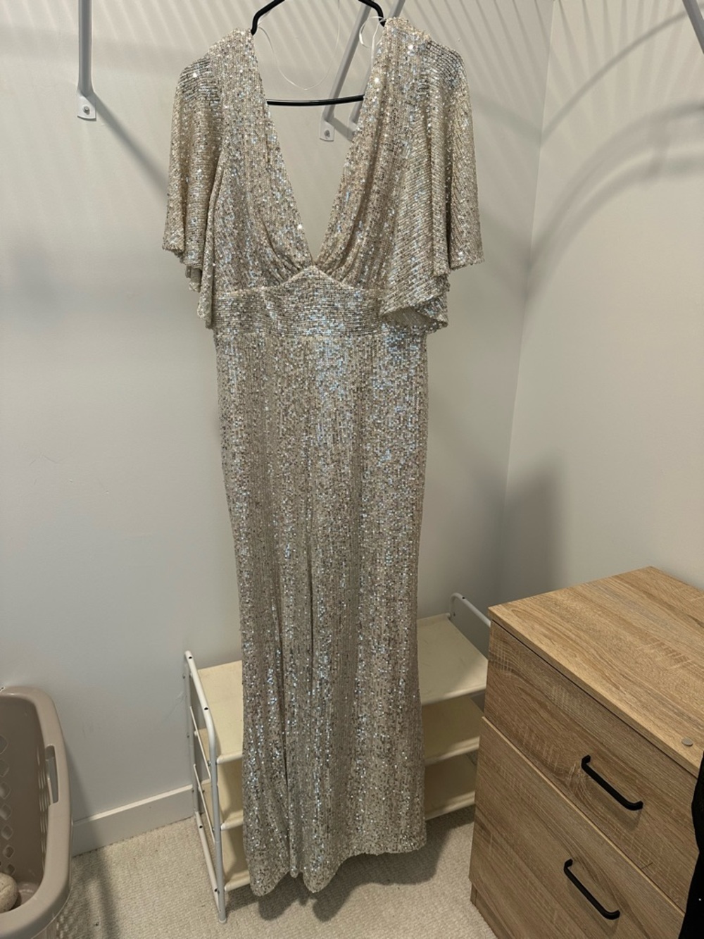 Aakaa Silver Sequin Jumpsuit Baltic Born